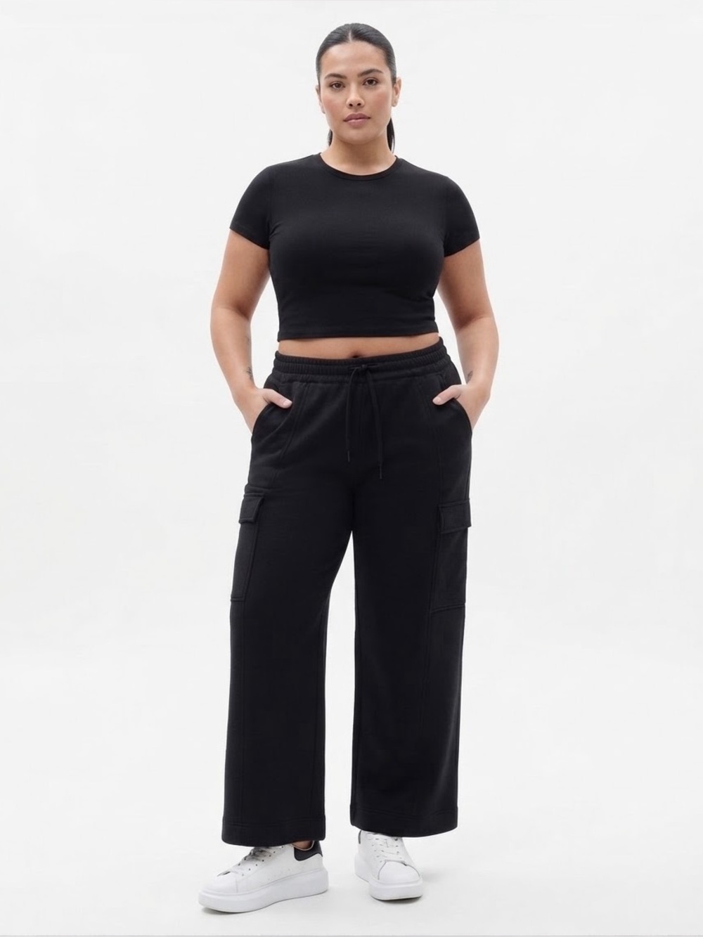 Athleta RETROTERRY HIGH RISE WIDE LEG CARGO PANT